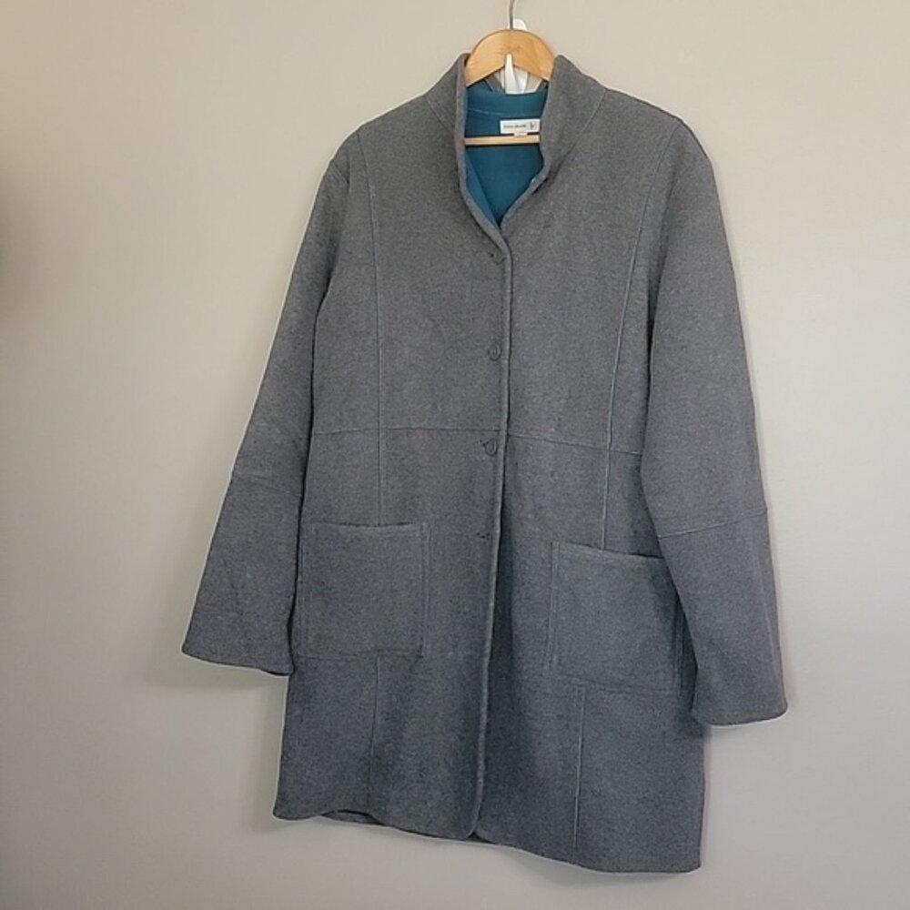 Susan Graver Gray Coat Size L